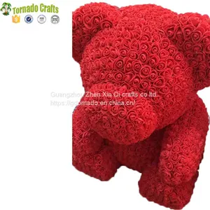New Show High Quality 40cm Valentine Day Foam Teddy Rose Flower Bear thumbnail-3