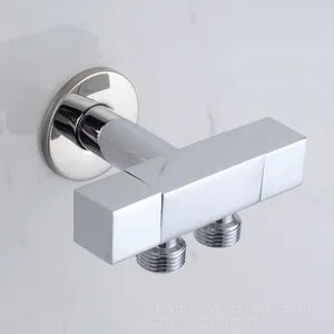 All Copper Square Multi-function Three-way Angle Valve One in Two Out thumbnail-1