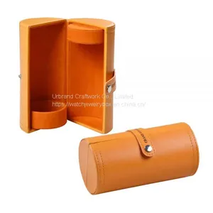 Luxury Pu Leather Perfume Packaging Paper Box Creative Design Round Perfume Box thumbnail-2