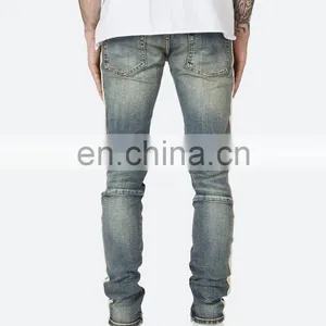 DiZNEW FABRICS CUSTOM WHITE SKINNY TRACK PANT JEANS FOR MEN thumbnail-5