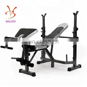 Adjustable Squat Rack With Weightlifting Bench Press thumbnail-1