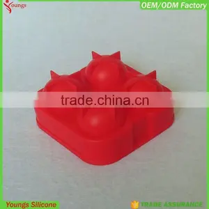 2016 New High Quality 4 Cavity Ball Shape Silicone Ice Cube Tray / Silicone Ball Shape Ice Cube Tray Mold/Silicon Ice Ball Mould thumbnail-2