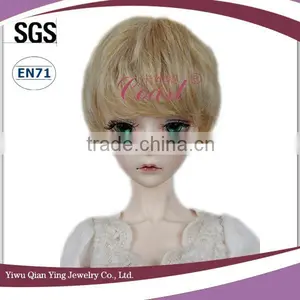 Light Blue Curly Synthetic Bjd Doll Short Hair Wigs thumbnail-3