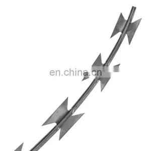 Concertina Galvanized Airport Fence Coil Mesh Cbt-65 Single Stainless Steel 300mm Military Razor Barbed Wire Low Price thumbnail-1