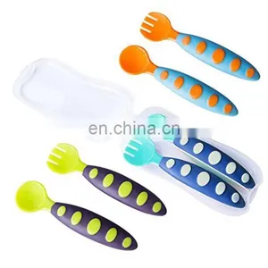 New Fashionable Baby Plastic Spoon and Fork thumbnail-1