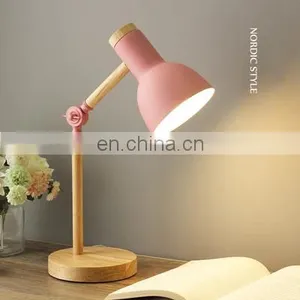 Nordic Colorful Wooden LED Table Lamp Study Bedroom Children Indoor Reading Wood LED Desk Lights thumbnail-2