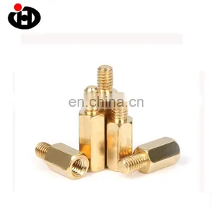 Hot Sale Brass Copper Round Knurled Cylinder Standoff Male Screw Hollow Screw thumbnail-1