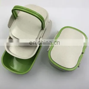 Promotional Wholesale Bamboo Straw Fiber Wheat Warm Stack Customize Lunch Bento Box thumbnail-1