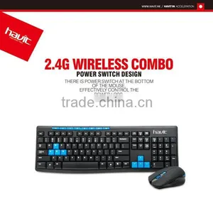 2015 HAVIT 2.4G Wireless Keyboard Mouse Combo With Power Swith Design thumbnail-1
