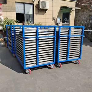 Commercial Grade Mobile Drying Rack Trolley, Multi-Tier Tray Rack Cart With Lockable Wheels for Food Processing Plant thumbnail-2