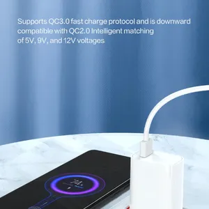20W PD QC3.0 Fast Charging Dual USB Wall Adapter for Smartphones thumbnail-1