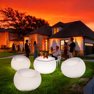 Heavy Duty PE Plastic LED Chair for Outdoor Events, Waterproof Glow Furniture for Party, Bar, or Wedding – Stackable & Fade Resistant thumbnail-4