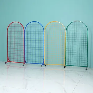 Grid Mobile Display Stand, Home Living Room Partition, Exhibition Accessories Multi-item Hanging and Storage Rack thumbnail-2