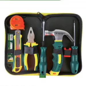 8pcs Oxford Zipper Pouch Household Tool Kit Type C, Hammer & Plier Complete Home Repair Tool Bag thumbnail-1