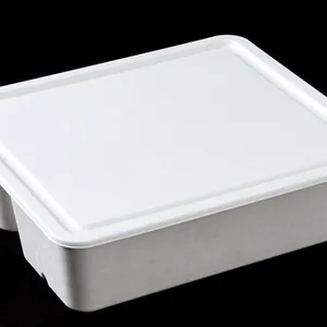 Eco-Friendly Molded Pulp Storage Box 100% Recyclable Water Resistant With Lid, Eco‑Friendly Stackable Home Organizer thumbnail-3