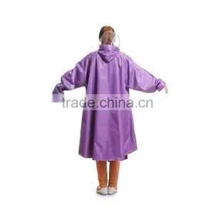 2013 New Style Ladies Long Purple Rain Poncho With Hood thumbnail-4