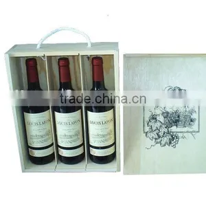 Customized Wooden Wine Box With Handle thumbnail-1