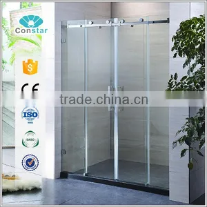 Constar Frameless 8mm Tempered Glass Sliding Door Shower Room thumbnail-1