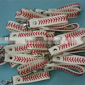 Wristband White Softball Headband Baseball Bracelet Keychain Headdress Flower thumbnail-3