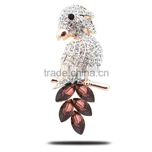 Fashion Bird Shape Parrot Rhinestone Brooch Wedding Invitation thumbnail-2