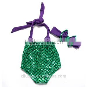 2-6 Years Old Girls Swim Suit Purple Green Mermaid Tail for Swimming Most Popular thumbnail-2
