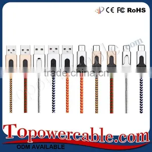 Hot Mobile Phone Accessories Alloy Nylon Braided Usb Data Transfer Cord Cable thumbnail-5