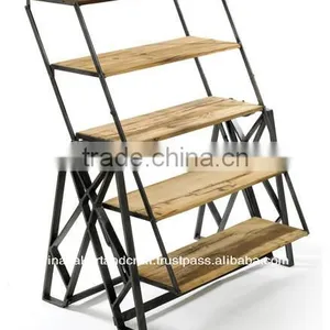 Vintage Industrial Furniture Dining Table Bookcase thumbnail-1