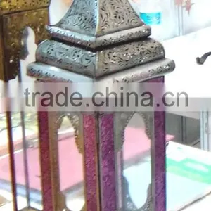 Candle Lantern Colour Glass Lantern Sp-428 thumbnail-1