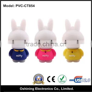 Lovely Custom Rubber Rabbit Shape Buy Wholesale Usb Pen Drive 2.0(PVC-CT854) thumbnail-3