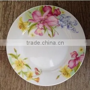 Hot Sale 2015 New Christms Design Red Porcelain Flat Dinner Plate, Ceramic Dessert Flat Plate thumbnail-3