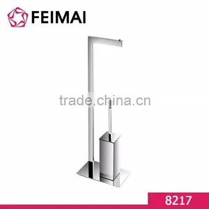 New Design Brass SS304 Free Standing Paper Roll Holder and Toilet Brush Holder Quality Choice thumbnail-1