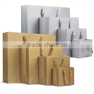 Custom Design Printed Shopping Brown Kraft Paper Bag thumbnail-2