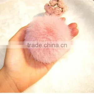Geniune Rabbit Fur Ball Keyrings Fur Accessories thumbnail-1