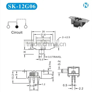 SK-12G06 Horizontal Slide Switch thumbnail-1