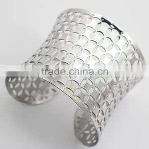 2016 Fashion Custom Silver Stainless Steel Jewelry Big Cuff Bangle Bracelet For Sale thumbnail-2
