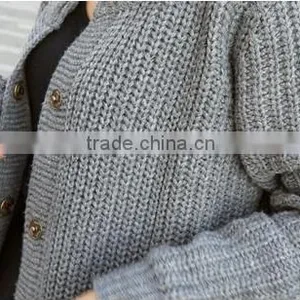 Simple Round Neck and Long Sections Women Knit Cardigan thumbnail-6