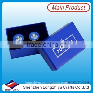 Blue Epoxy Custom Logo Cufflinks With Noble Blue Gift Box thumbnail-1