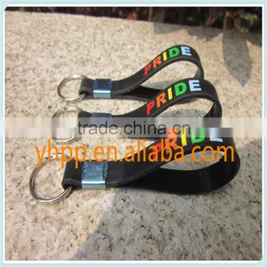 Custom Gay Pride Rainbow Silicone Wristband Key Tag Ring Holder Quality Choice thumbnail-2