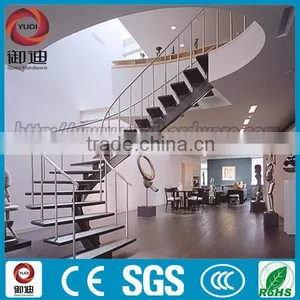 Indoor Duplex Villa Straight Oak Wood Staircase Design thumbnail-1