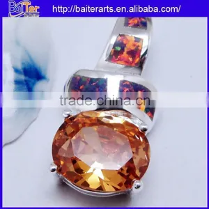 Outer Flower Black Fire Opal And Garnet Gemstone Inner Pentagram Silver Pentacle Pendant thumbnail-4