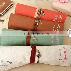 Retro Style Roll up School Pencil Bag/pencil Case With Rope thumbnail-1