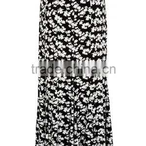 Black Floral Printed Skirt thumbnail-2