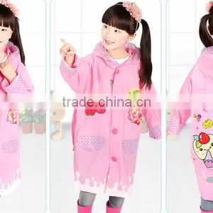 Children Cute Cartoon Animal Print Foldable Raincoat With Backpack Place thumbnail-4
