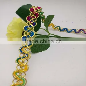 Colorful Chenille Curved Metallic Thread Gold Lace Trim Wenzhou Kaiyuan thumbnail-1
