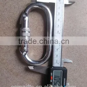 Classic Stainless Steel Oval Carabiner With Snap Hook For Climbing Use thumbnail-3
