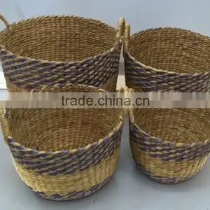 Natural and Purple Water Hyacinth Basket New Style 2015 thumbnail-1