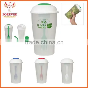 Wholesale Cheap Functional Salad Shaker Cups With Fork Bottle thumbnail-1
