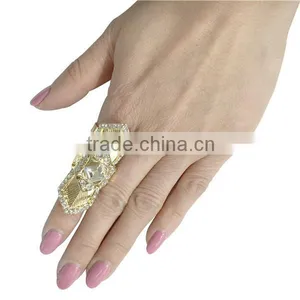 New Fashion Multiple Finger Stack Knuckle Band Crystal Set Hollow Out Knuckle Ring thumbnail-1