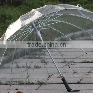 Fashion Promotion High Quality Environmental 16 k Pvc Plastic Umbrellas Transparen thumbnail-3