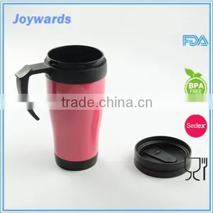 Double Wall PP Plastic Coffee Travel Mug With Silicon Band thumbnail-4